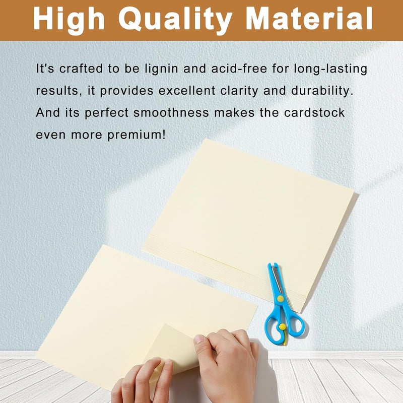 Silunkia 40 Sheets Cream Cardstock 8.5 x 11 Off White Paper, 200gsm/75lb Ivory Card Stock Certificates Paper for DIY Cards Making, Business Cards, Invitations, School Crafting, Menus, Office Printing - Image 4